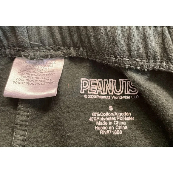 Peanuts Christmas Joggers Small Snoopy‎ & Friends Candy Cane Print Lounge Pants - Picture 4 of 5